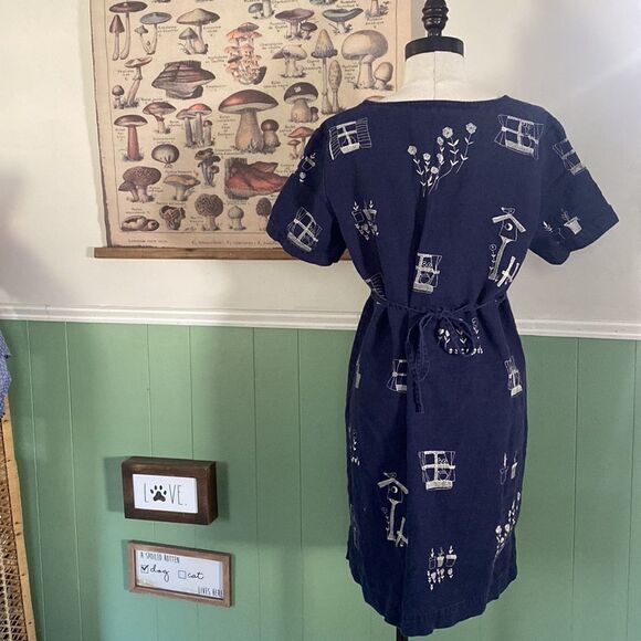 Vintage Garden Embroidered Denim Dress - Picture 3 of 5